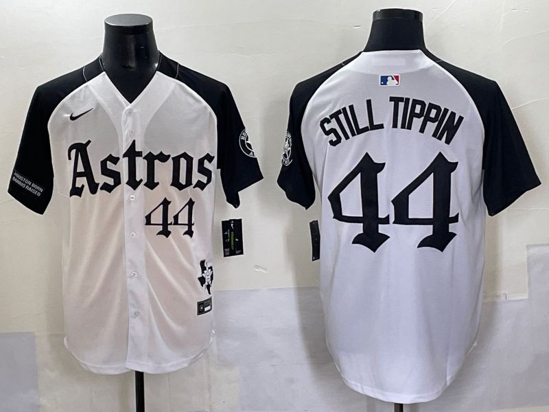 Men 2025 Houston Astros #44 Still Tippin White Black Five generations Joint Name Nike MLB Jersey style 7